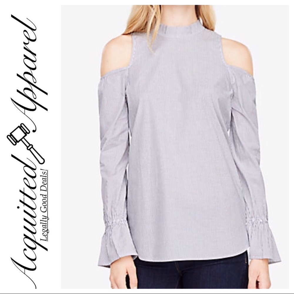 Ann Taylor NWT Cold Shoulder Striped Long Sleeve Top